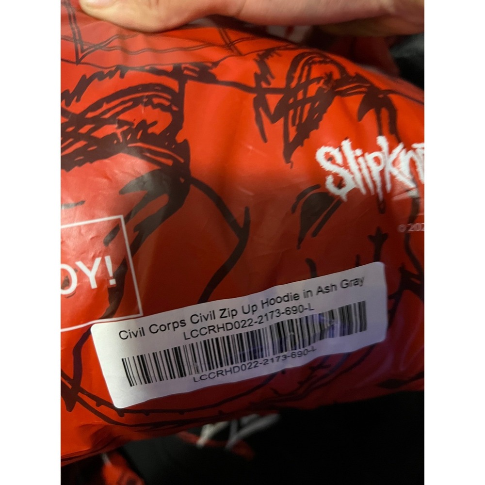 Civil Regime SlipKnot Zip up Sweater Ash Grey Size L - Picture 5 of 5